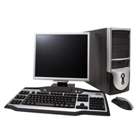 Desktop computer with lcd monitor With clipping path