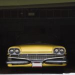 11676888 – vintage car in garage for winter