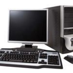 Desktop computer with lcd monitor With clipping path