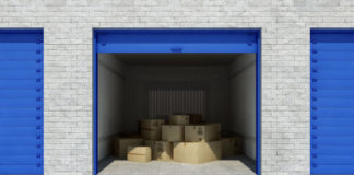 interior of generic self storage unit